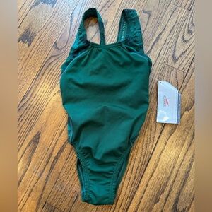 NWT New SPEEDO Green Camouflage Camo Racing Athletic Swimsuit 22 Girls 6
